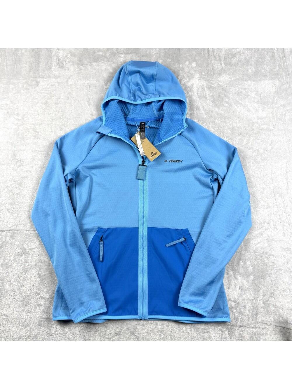 NWT Adidas Terrex Fleece Hiking Jacket Full Womens L Hooded Gorpcore Hiking Camp